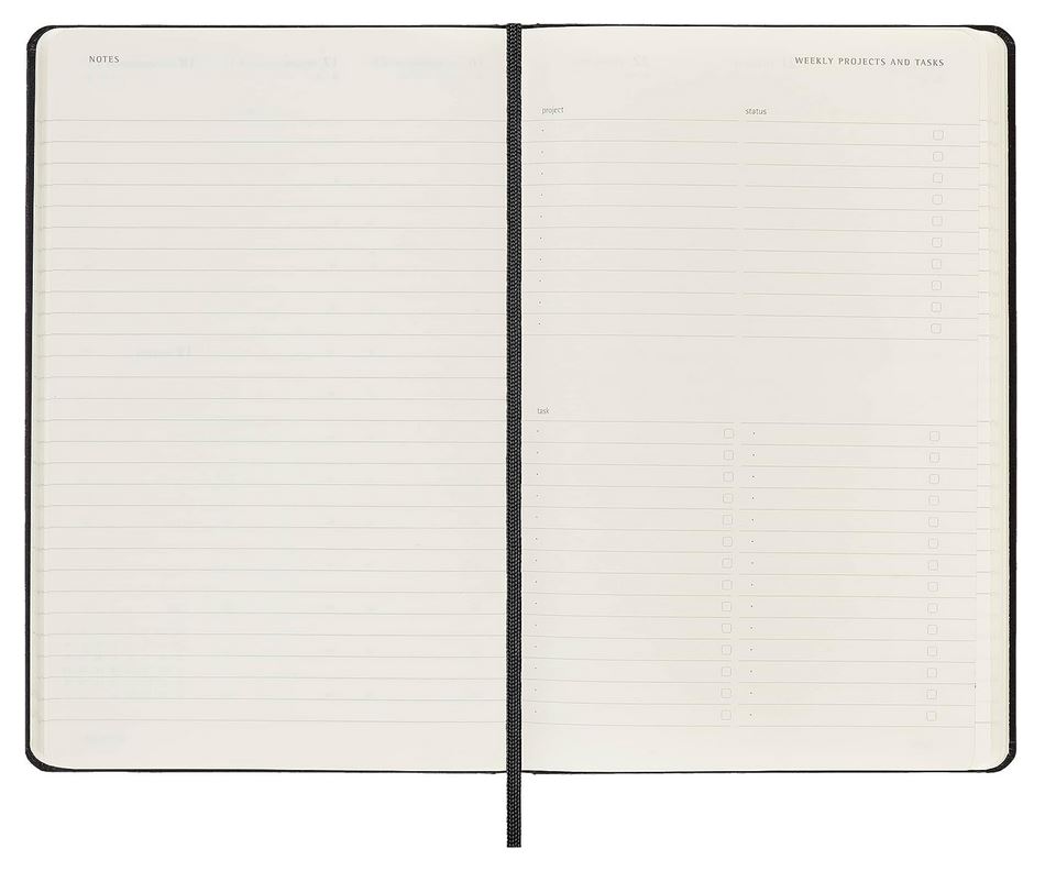 Moleskine 12M (2024) Pro Weekly Vertical Diary Large, Black, Hard Cover