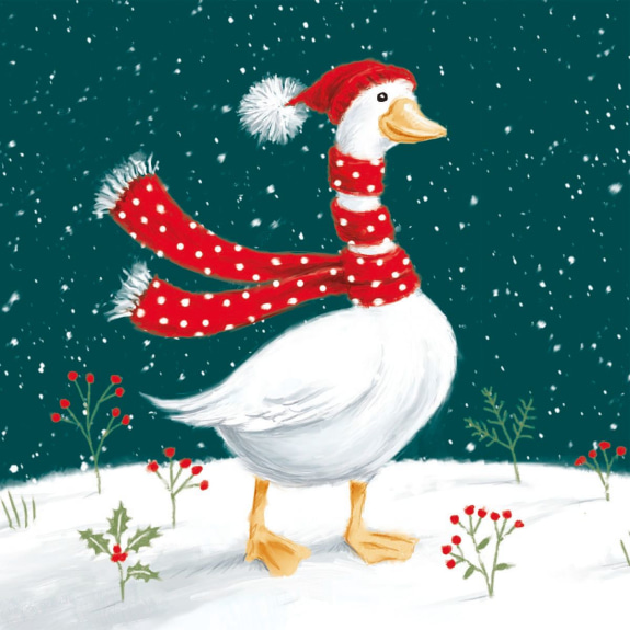 Jõulukaart Snowy Goos