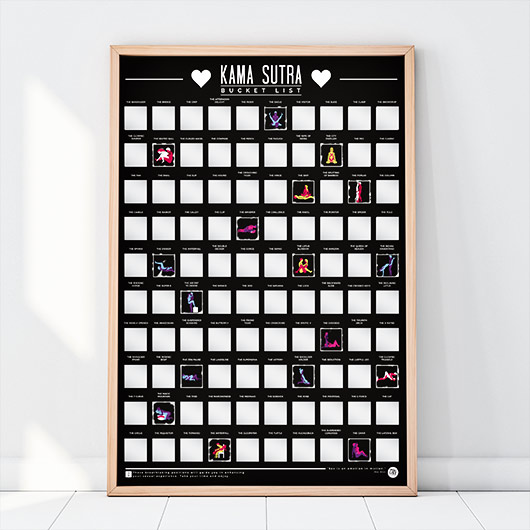 POSTER SCRATCH OFF BUCKET LIST, 100 KAMA SUTRA 18+