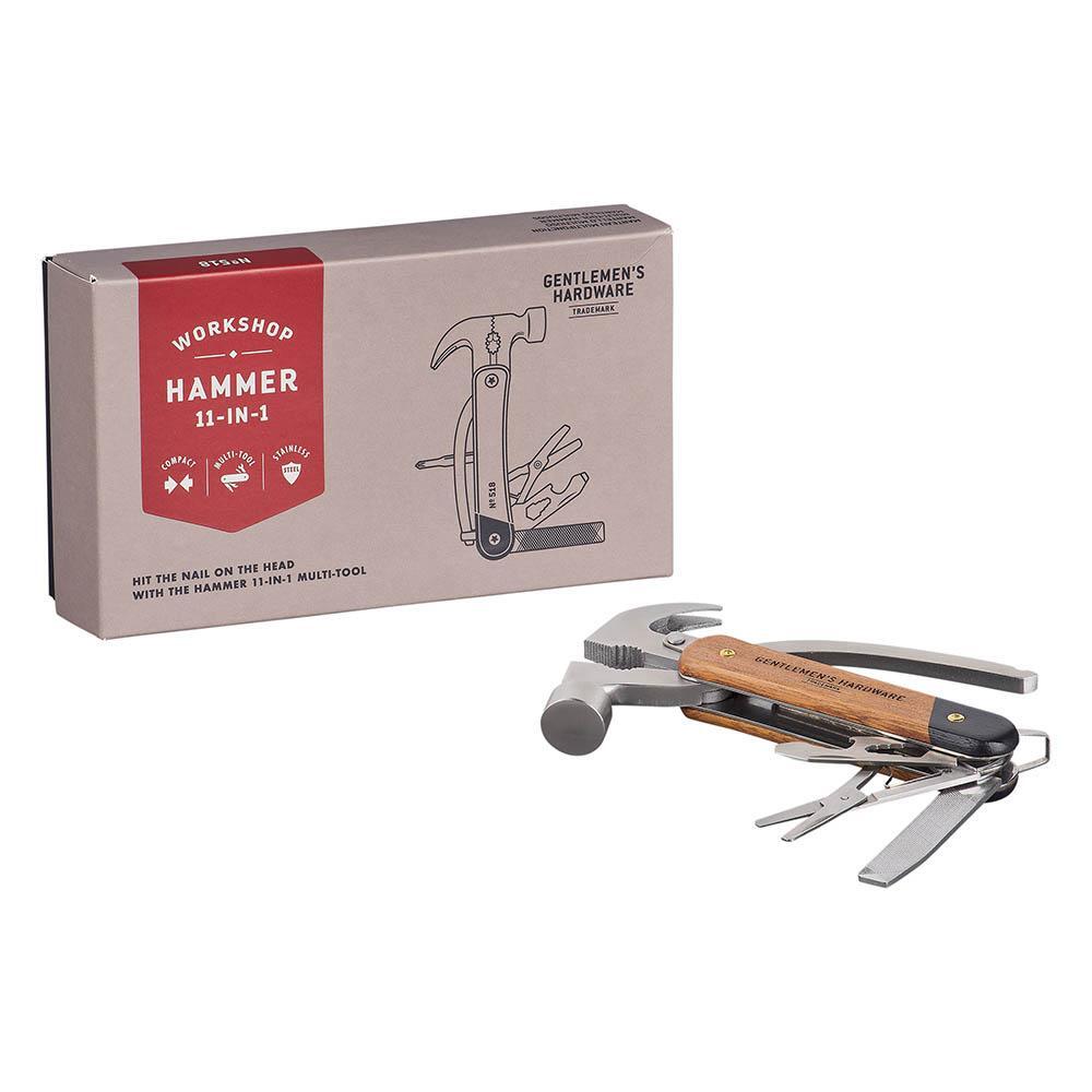 GENTLEMEN'S HARDWARE MULTITÖÖRIIST-HAAMER, 11-IN-1, WOOD&STAINLESS STEEL