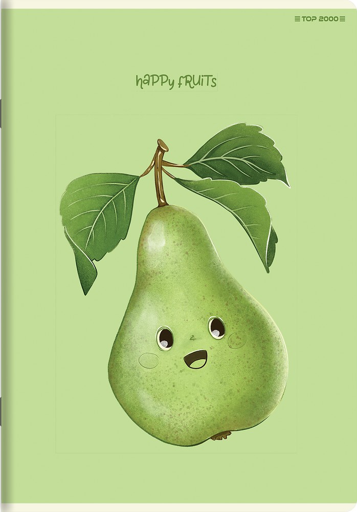 Kaustik A5 32l, 5x5 ruut, Happy Fruits, assortii, TOP-2000