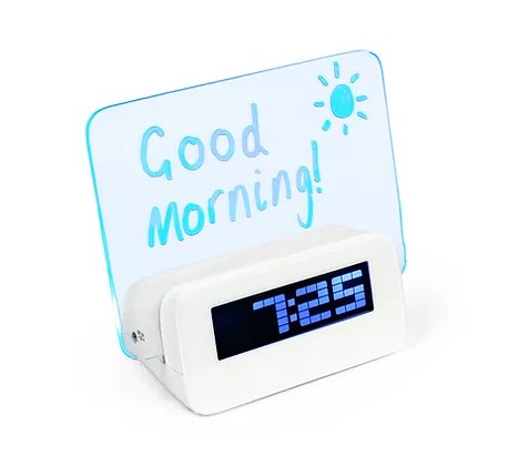 Lauakell Satzuma Memo Clock, helendava märkmetahvliga