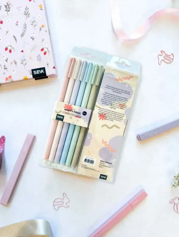 Rõõmsad värvilised pastakad, Happy colorful pens,6tk