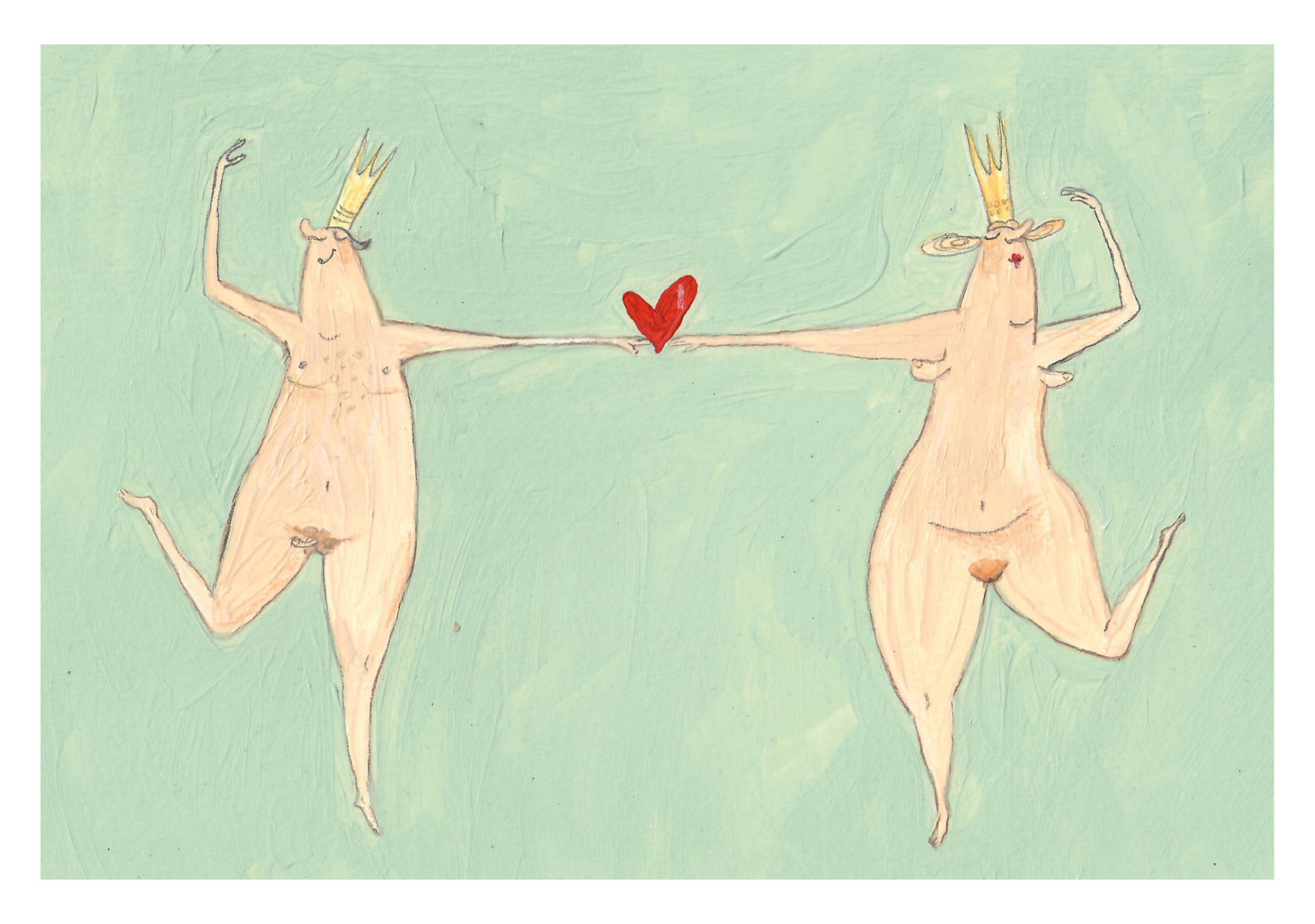 Postkaart Kittiekatstudio, king and queen