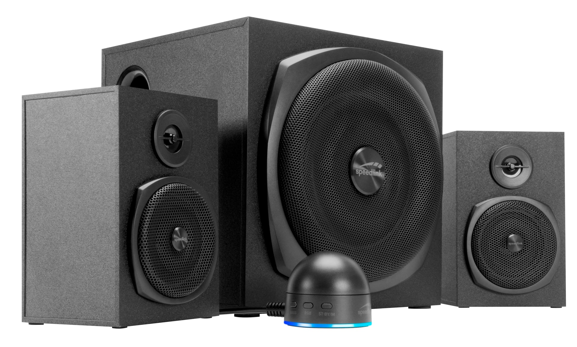 Kõlarid Speedlink Gravity LT 2.1 - 40W RMS, Bluetooth, AUX, RGB valgustus lauapuldil