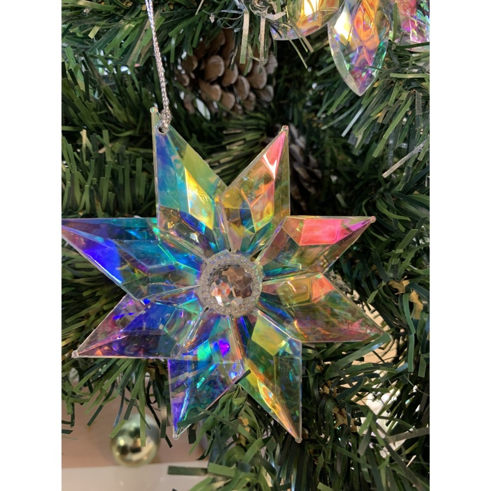 Rippuv kaunistus Acrylic Jewel in Flower, Clear Rainbow, assortii