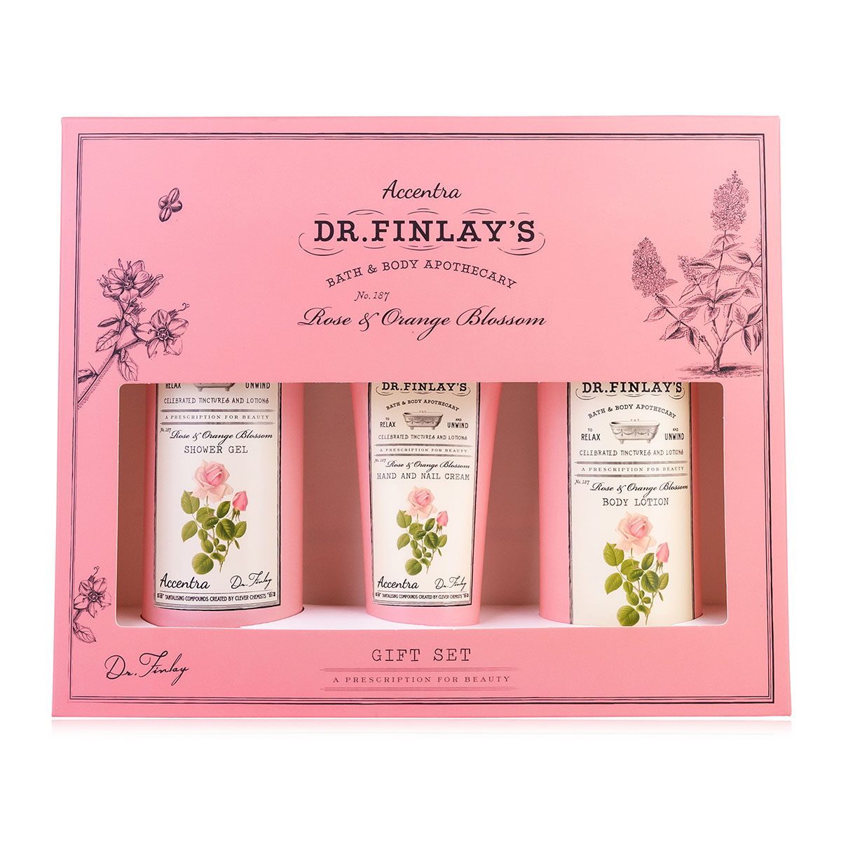 Kinkekomplekt Dr. Finlay's, Rose & Orange Blossom,3-osaline