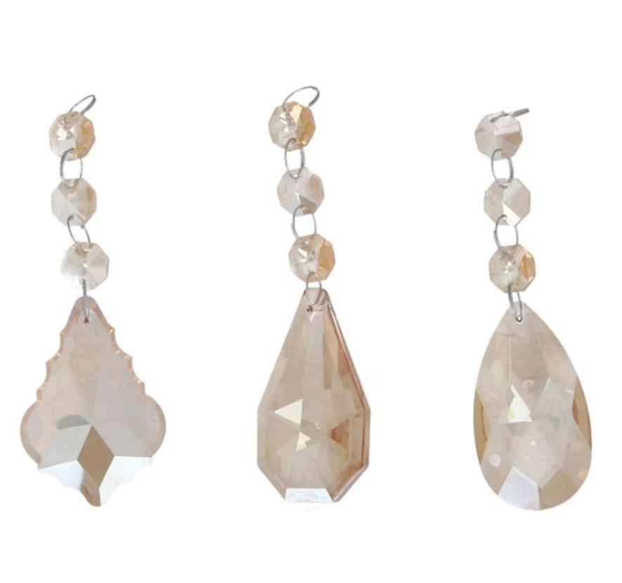 Kuuseehe Clear Gold Glass Pendant Drop, assortii