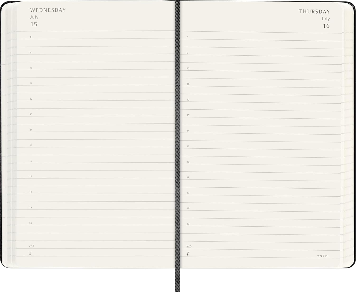 Moleskine 2026-27 18M Daily Notebook Large Hard Cover, Black