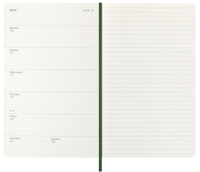 Moleskine 2026-27 18M Weekly Notebook Large Soft Cover, Myrtle Green