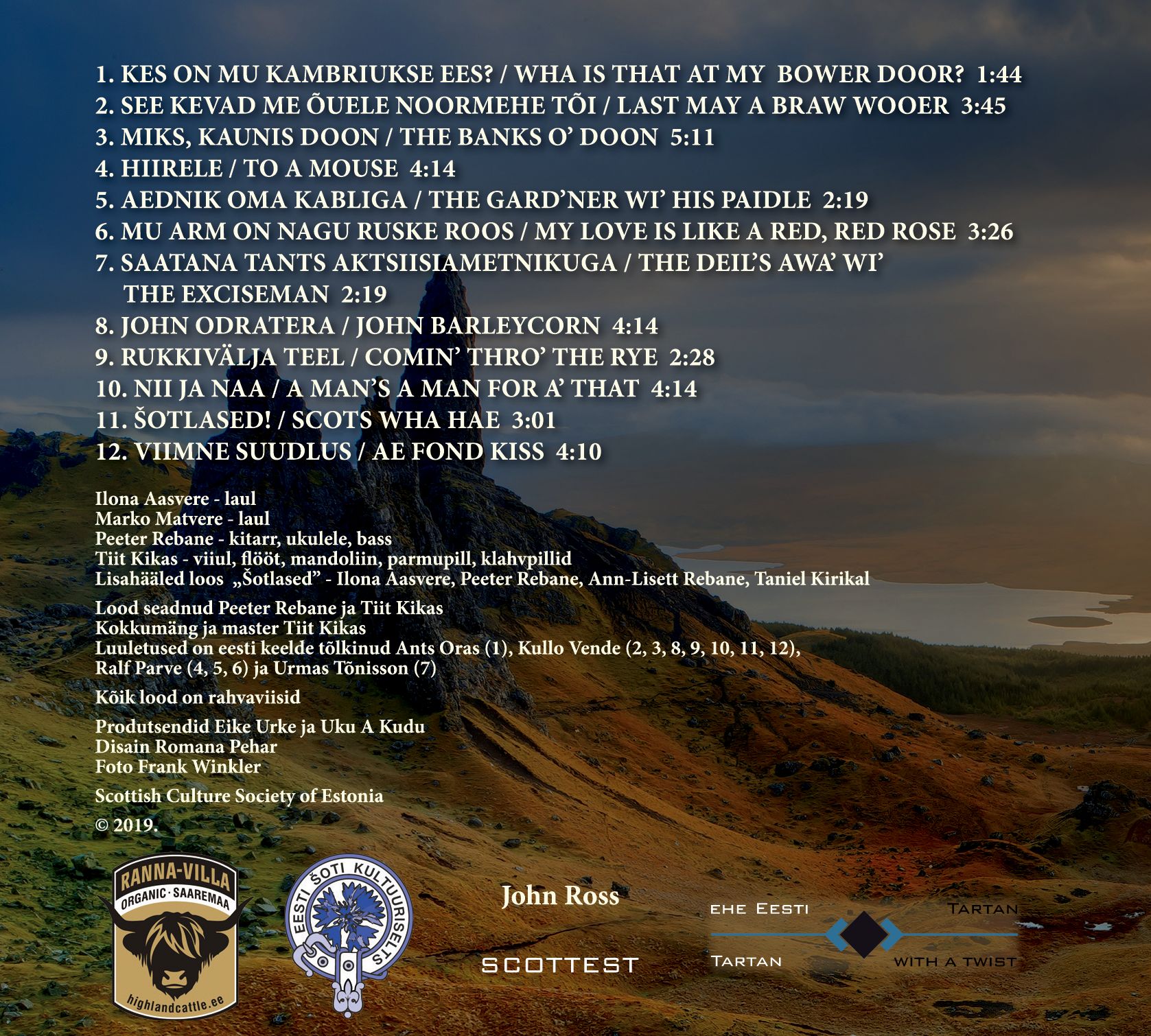 ROBERT BURNS - LAULUD (2020) CD