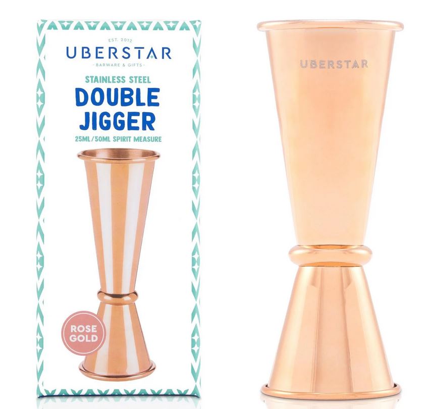 UBERSTAR MENSUUR DOUBLE JIGGER, ROSE GOLD, 25ML/50ML
