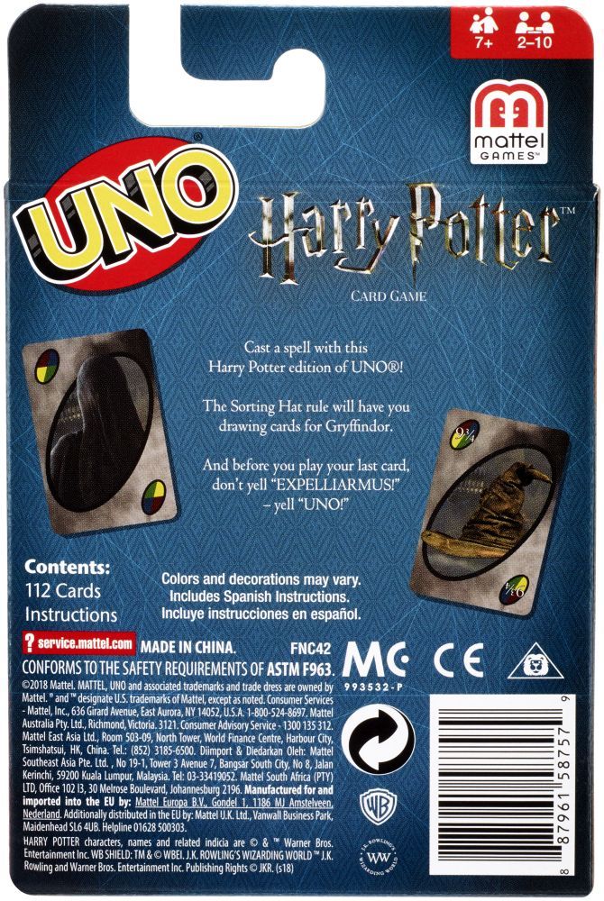 KAARDIMÄNG UNO HARRY POTTER
