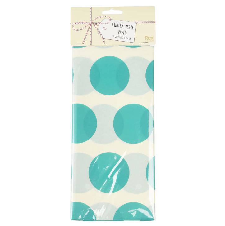 Siidipaberite komplekt Turquoise on white Spotligh, 10tk