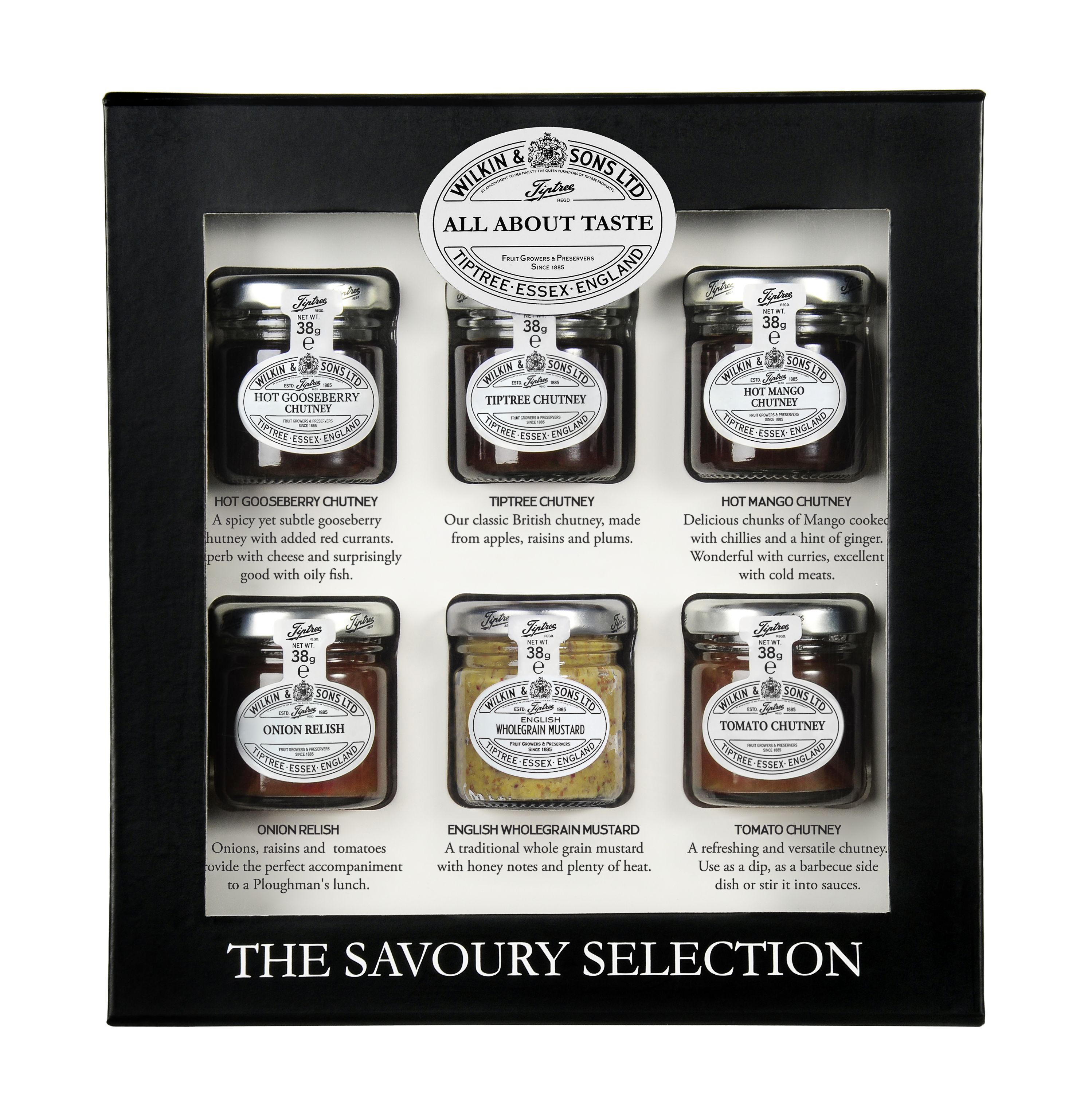KINKEKOMPLEKT SAVOURY SELECTION CHUTNEY, RELISH &MUSTARD, 6X42G