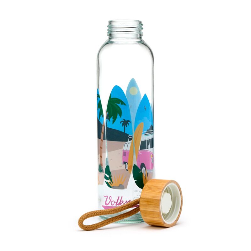 Veepudel klaasist Volkswagen VW T1 Camper Bus, Waves are Calling, 500ml