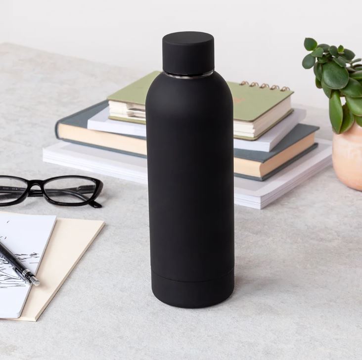 Termospudel Rubber coated, Black, 500ml