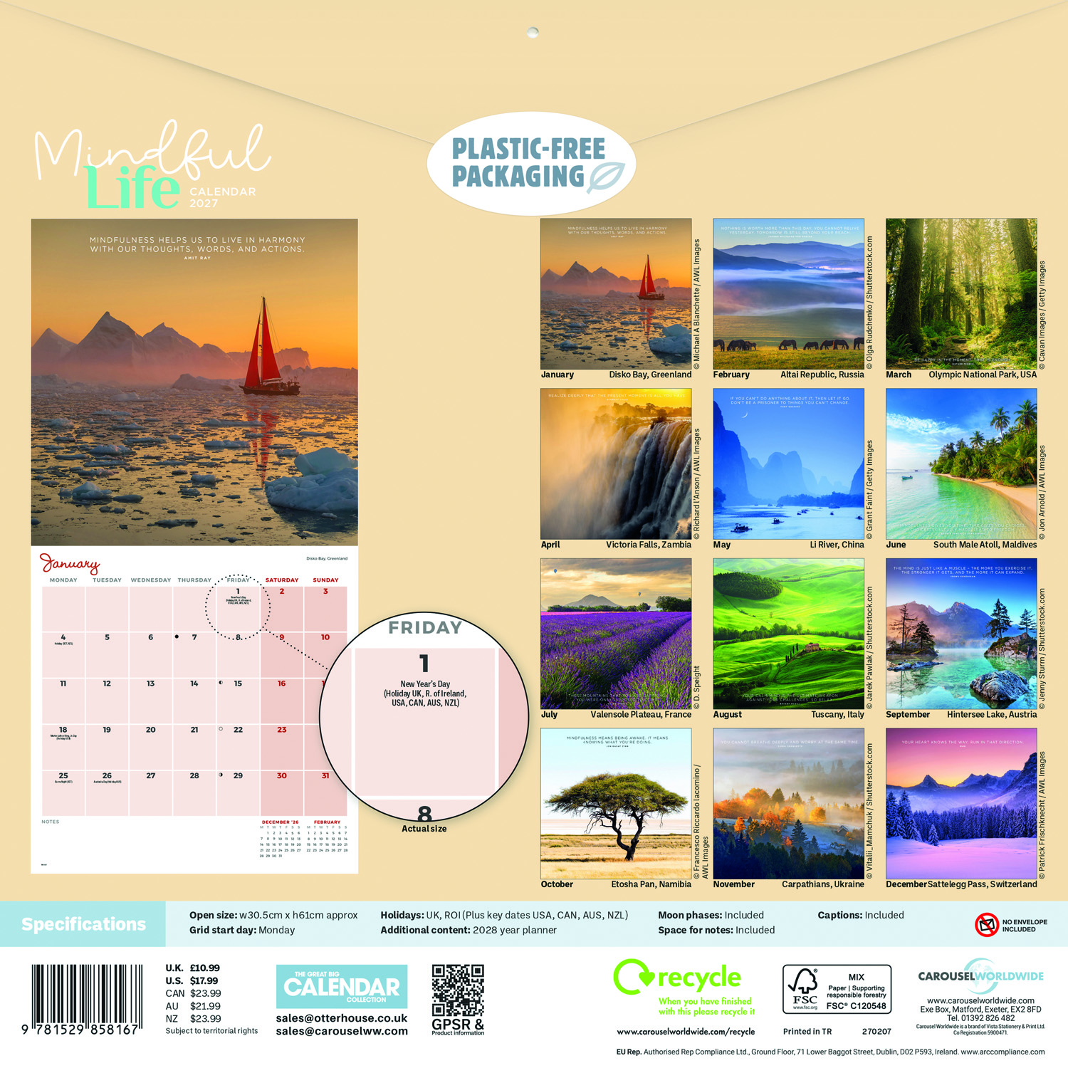 2027 seinakalender Mindful Lifeall