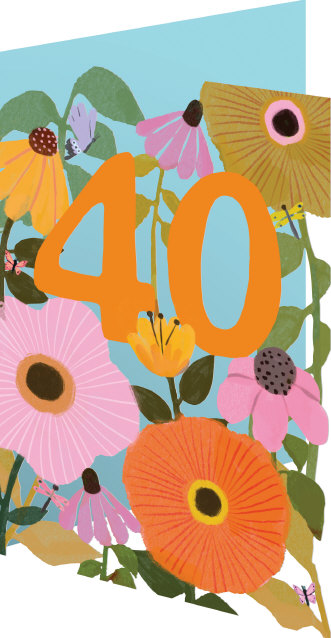 Õnnitluskaart 40 Floral, Lasercut