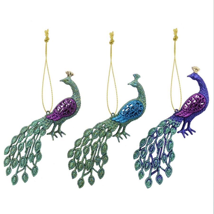Rippuv kaunistus Acrylic Sparkling Peacock Bird, assortii