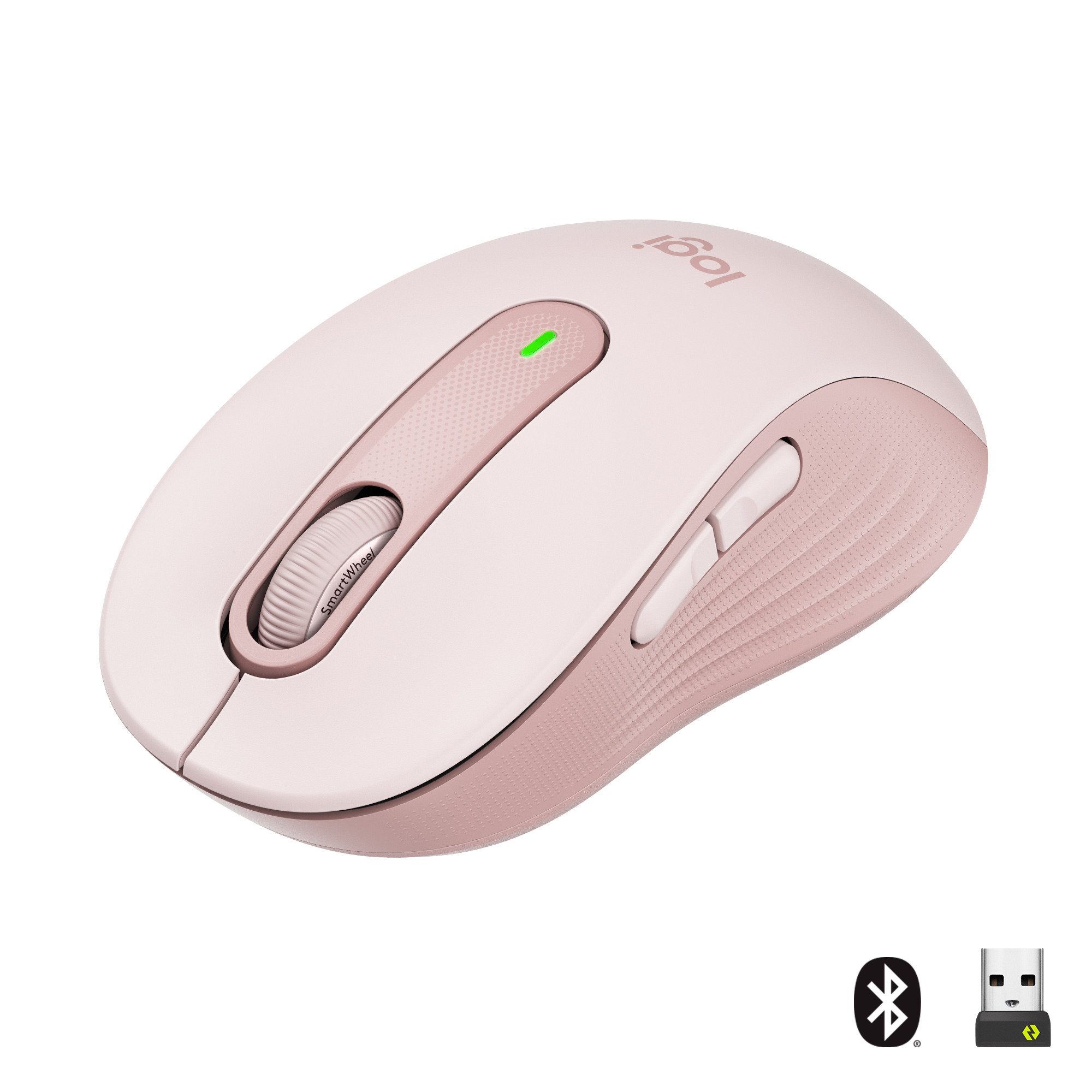 Hiir Logitech Signature M650 Wireless Mouse -  / roosa, 5-nupuga, Bluetooth, 2.4 GHz - Logitech Logi Bolt USB receiver