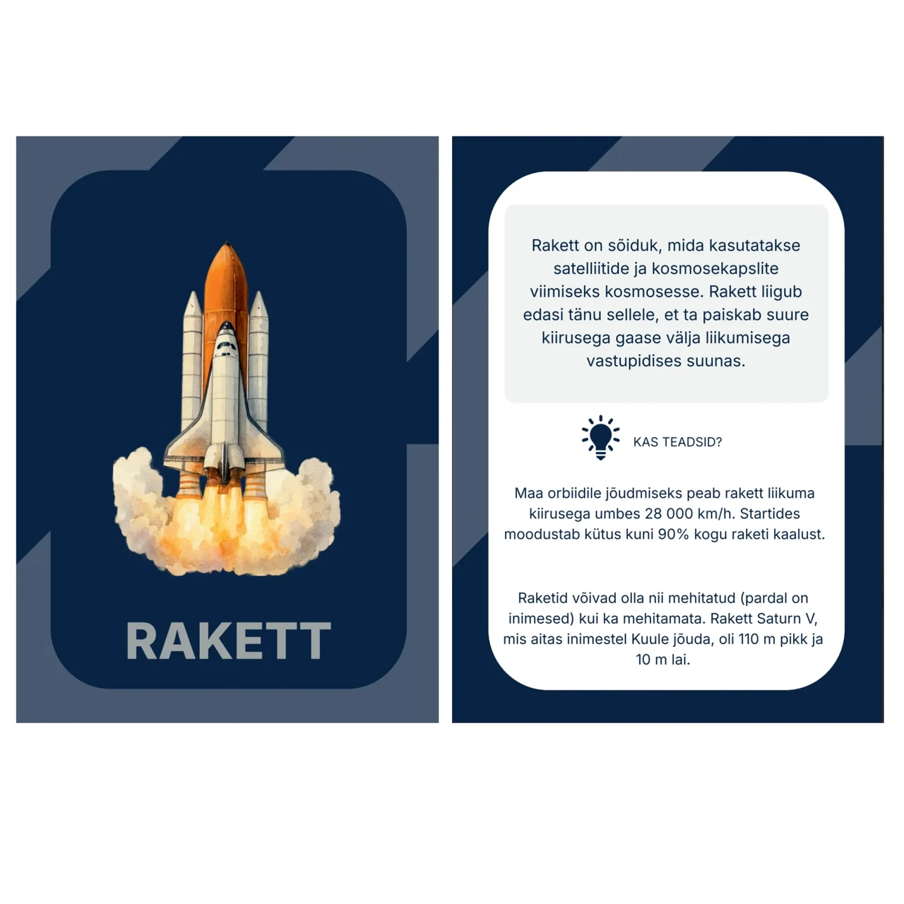 Õppekaardid Kosmos