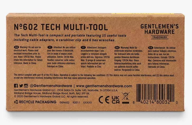 GENTLEMEN'S HARDWARE MULTITÖÖRIIST TECH, 15-IN-1