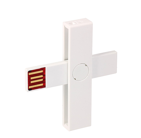 Kiipkaardilugeja Pluss-ID ID-kaardi lugeja +ID Smart Card Reader White/valge USB 1YW