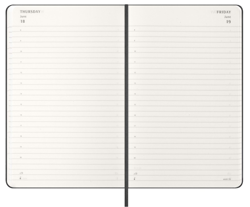 2026 Moleskine 12M Daily Large, Black, Hard Cover