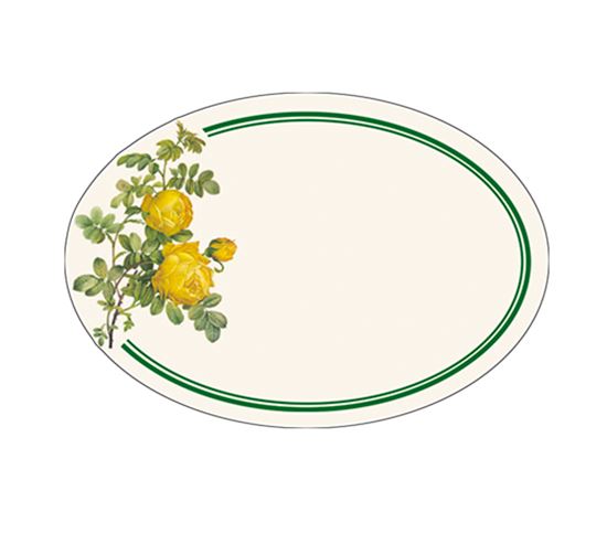 Kingituste etiketid Oval Rose gialle, 7x4.5cm, 6tk