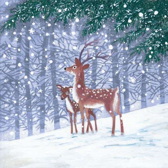Jõulukaart Deer In The Snow