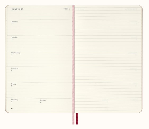 Moleskine 2026-27 18M Weekly Notebook Large Hard Cover, Sakura