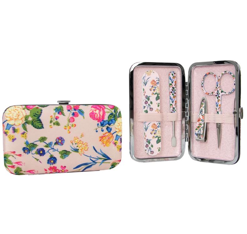 Maniküürikomplekt Pink Floral Satin, 5-osaline
