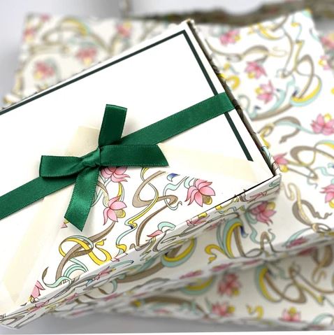 Classica Italiana kirjavahetuse komplekt Art Nouveau Pastel Flowers, 10 paberit + 10 ümbrikku
