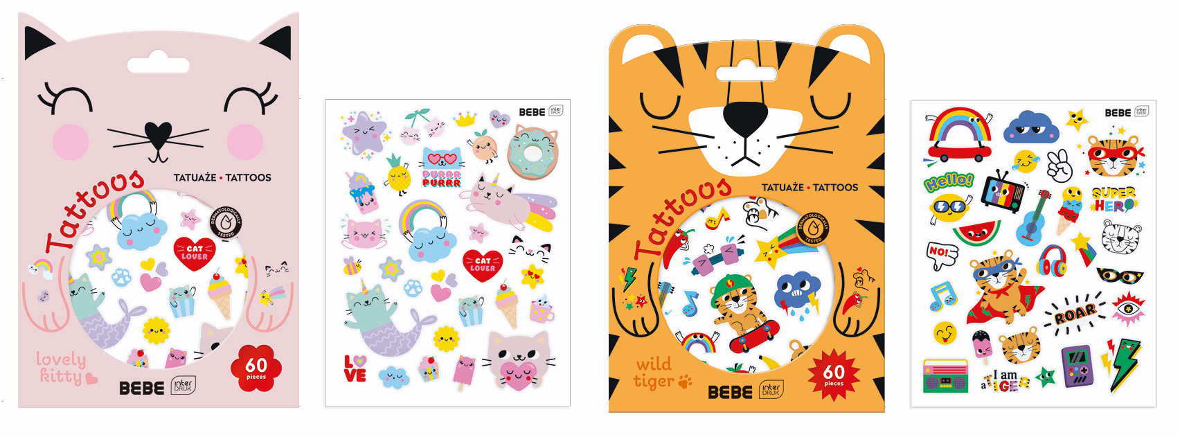 Kleebis Tatoo 60tk BEBE Friends, assortii Interdruk
