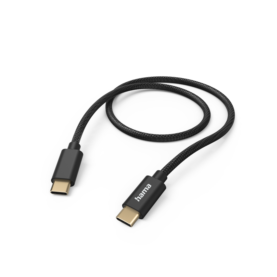 USB-kaabel USB-C USB-C 1.5m Hama tekstiilkattega, must, voolutugevus kuni 3A, andmevahetuskiirus usb2.0 kuni 480Mbit/s