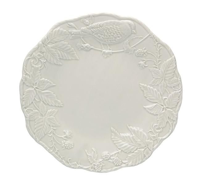 BORDALLO PINHEIRO TALDRIK ARTICHOKE AND BIRD 32CM, SANDY GREY