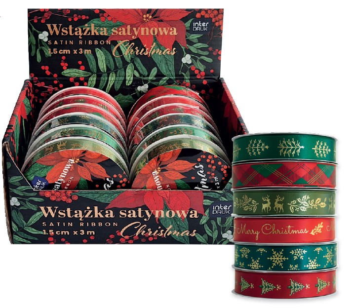 Satiinpael Christmas 3m assortii, Interdruk
