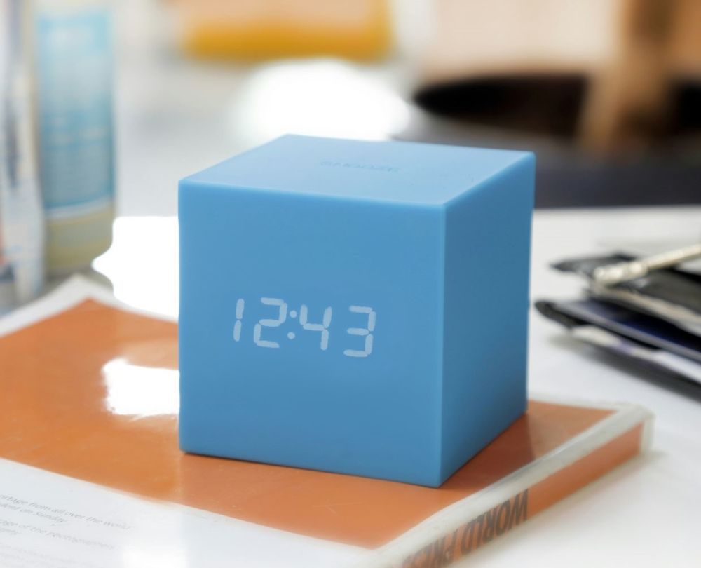 Äratuskell Gravity Cube Skyblue Click Clock