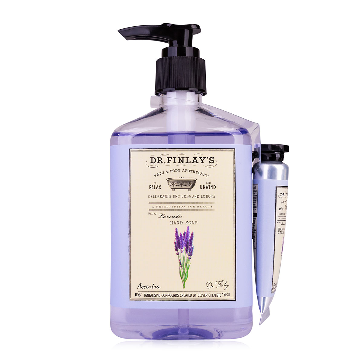 Kinkekomplekt Dr. Finlay's, Lavender, Vedel käteseep 250ml + kätekreem 10ml