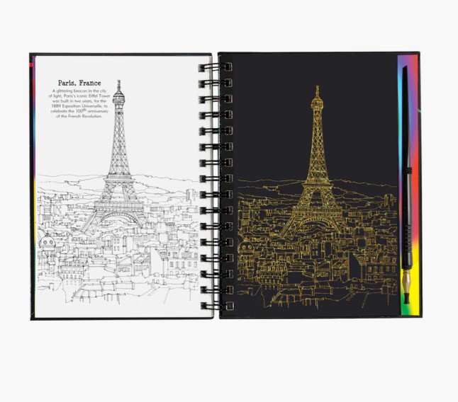 Tegevusraamat Scratch and Sketch, Extreme Cities