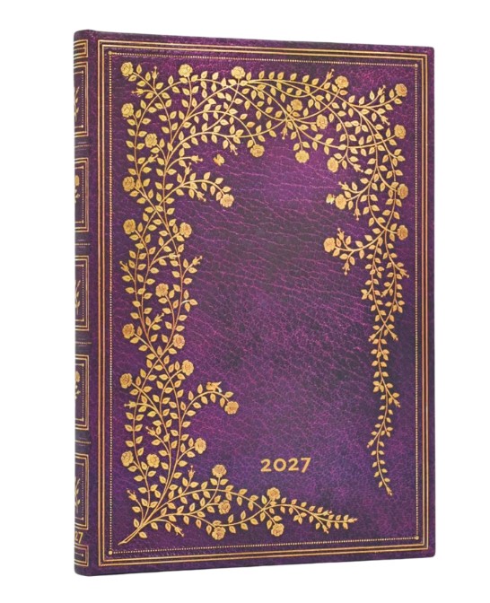 2027 Paperblanks 12-kuud, Horizontal Midi New York Rose