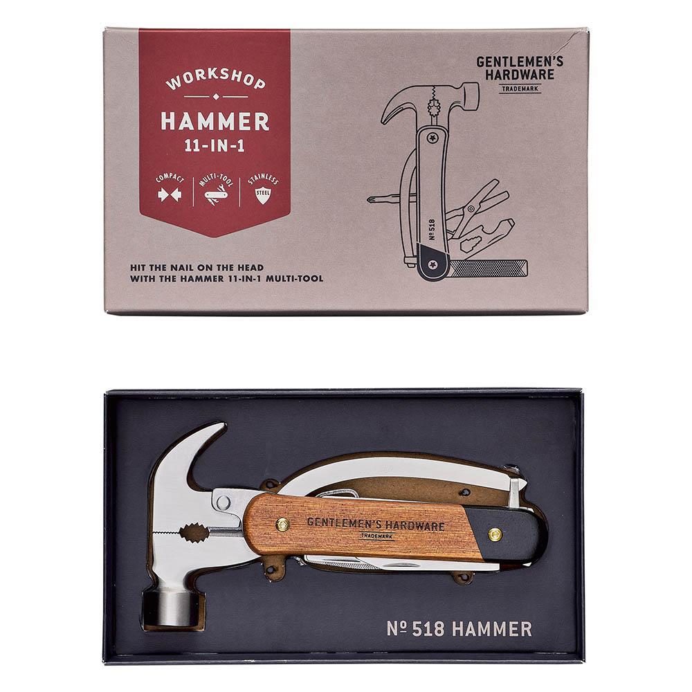 GENTLEMEN'S HARDWARE MULTITÖÖRIIST-HAAMER, 11-IN-1, WOOD&STAINLESS STEEL