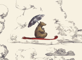 Tänukaartide komplekt Flying Bear, 8tk