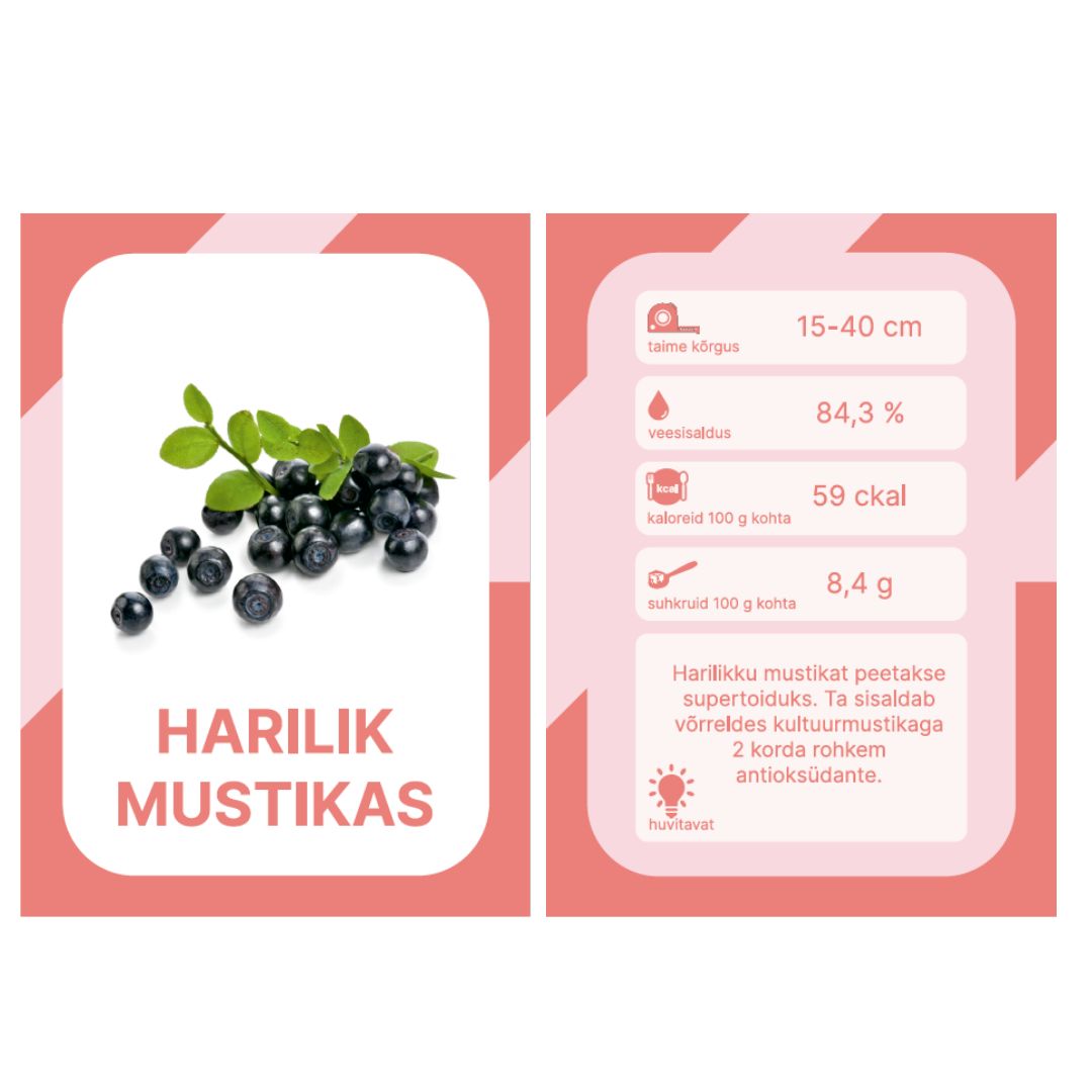 Õppekaardid Eesti marjad ja puuviljad