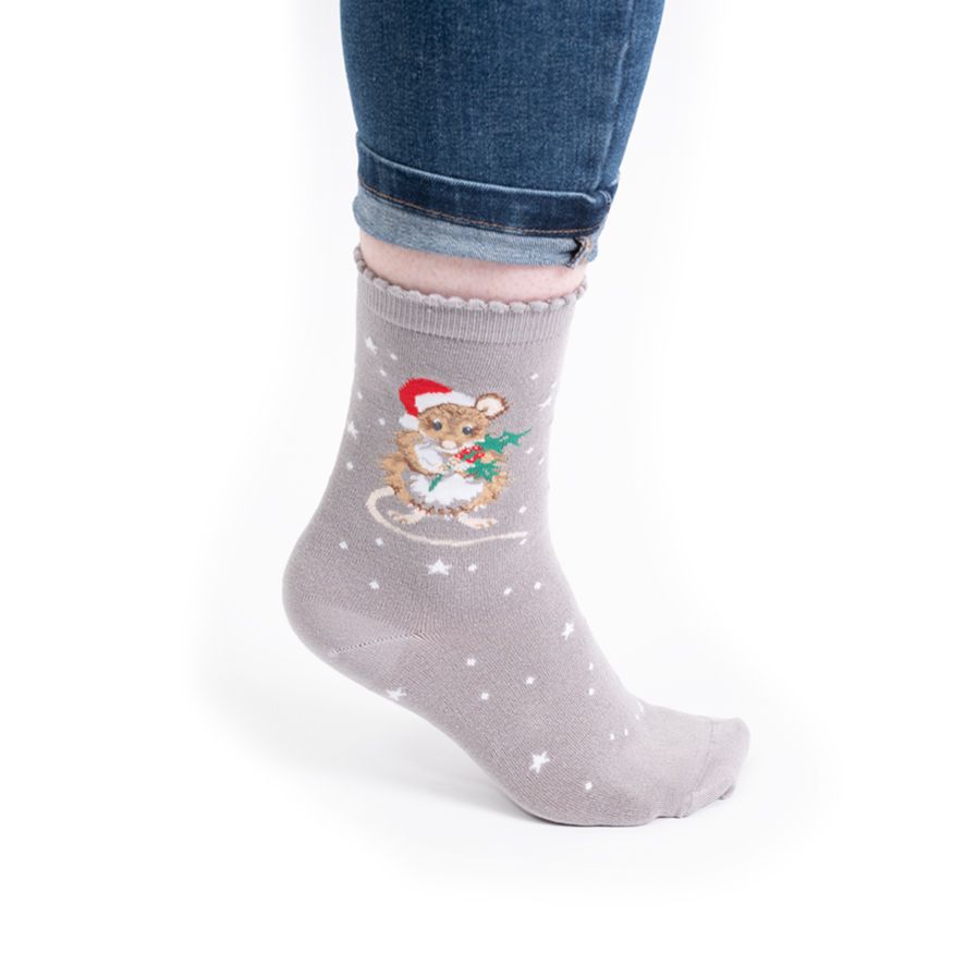Wrendale sokid Christmouse, One size
