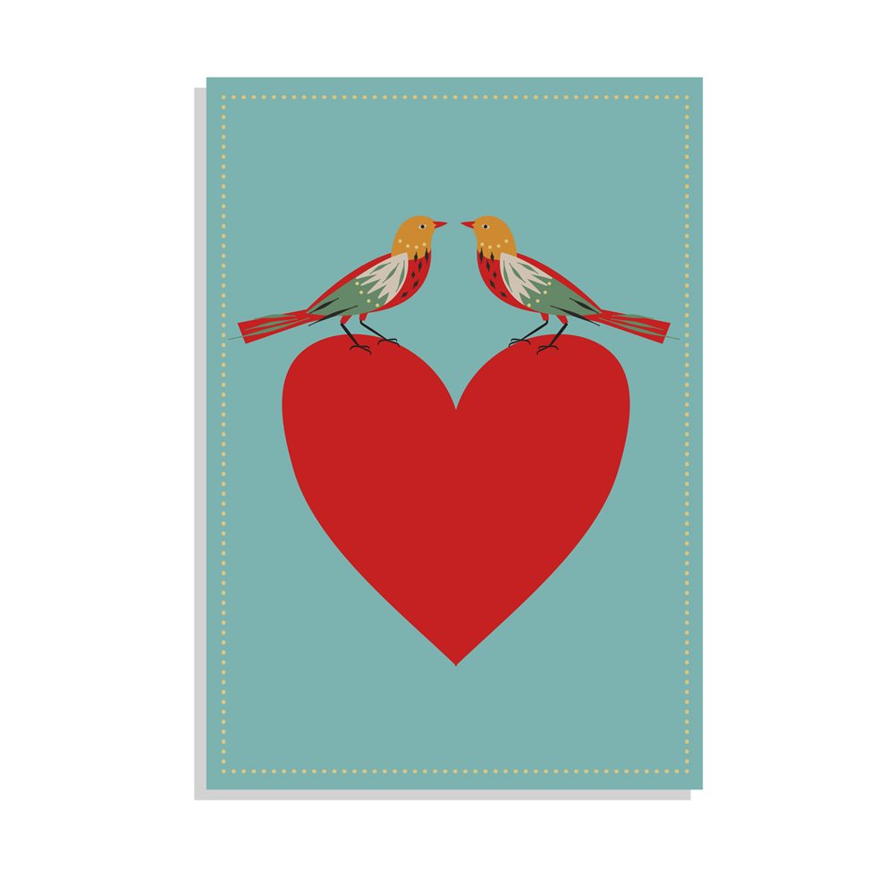 Õnnitluskaart Birds and Heart