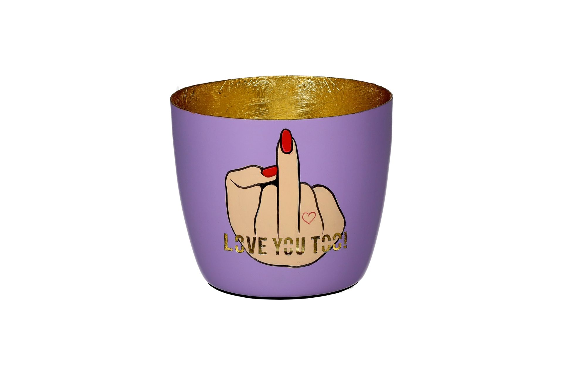 Küünlaalus Love you Too, Purple/Gold, 8,5cm