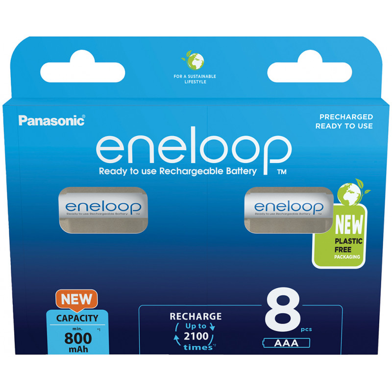 Akupatareid Panasonic Eneloop AAA 800mAh, 8 akupatareid