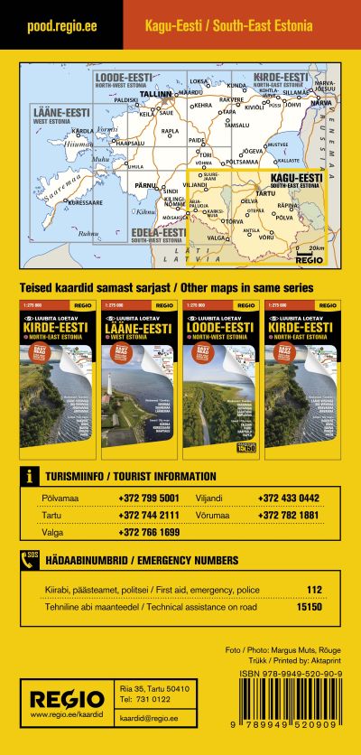 REGIO KAGU-EESTI TURISMIKAART 1:275 000